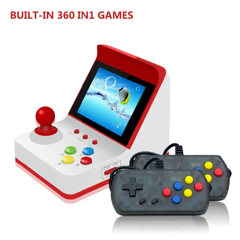 POWKIDDY A6 Mini Arcade Žaidimų Konsolės Vaikų Dovanų Toys8-Tiek Delninis Žaidimų Konsolės Parama TV Built-In 360 Šviesą grąžinantys Žaidimai