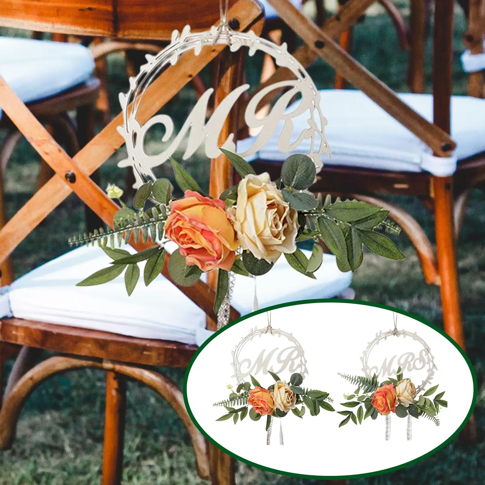 Kėdė Atgal su Gėlių Lapai ir Juostelės Eilėje Gėlių Gražus Vestuvių, Gimtadienio, Vestuvių Ceremonija Arch Gėlių Dekoracijos