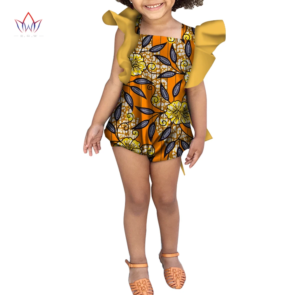 2023 Afrikos-drabužių-už-vaikai Dashiki Tradicinės Medvilnės Audiniai Atitinkančių Afrikos Spausdinimo Vaikų Vasaros Jumpsuit BRW WYT174